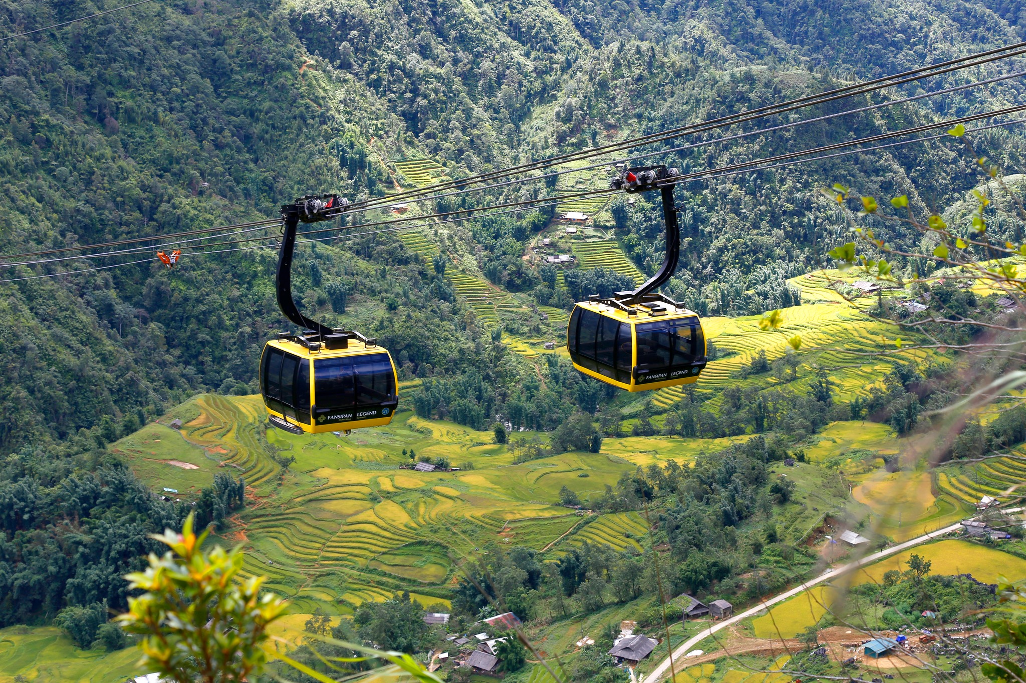 Cable car journey to Mount Fansipan offering panoramic mountain views in Sapa