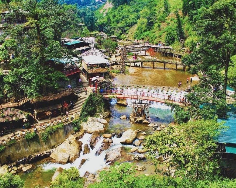 Early morning atmosphere at Cat Cat Village Sapa with soft natural light