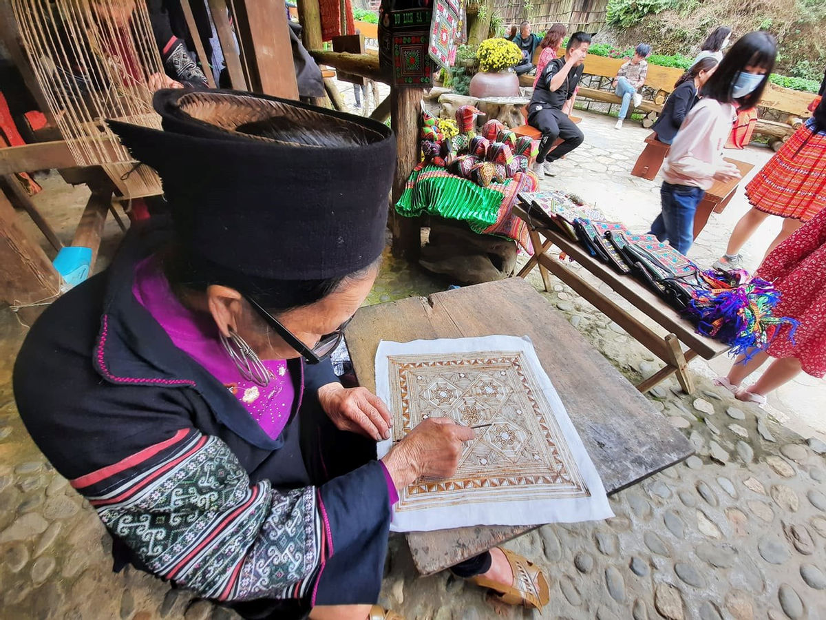 Handcrafted items representing culture in Cat Cat Village Sapa