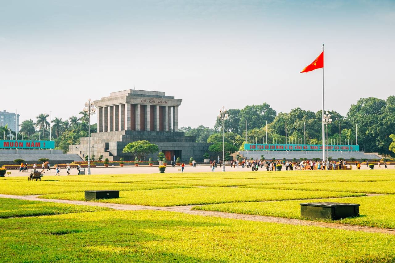 Ho Chi Minh Mausoleum landmark in Ha Noi Viet Nam
