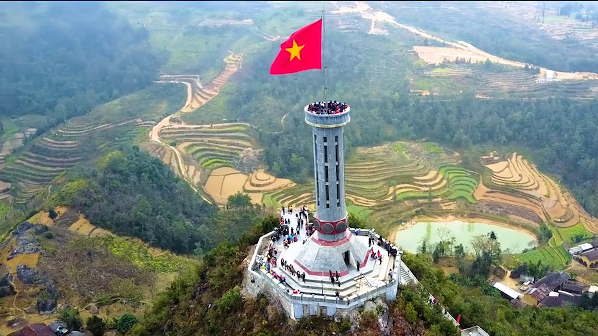 Lung Cu Flag Tower panoramic viewpoint as patriotic things to do in Ha Giang