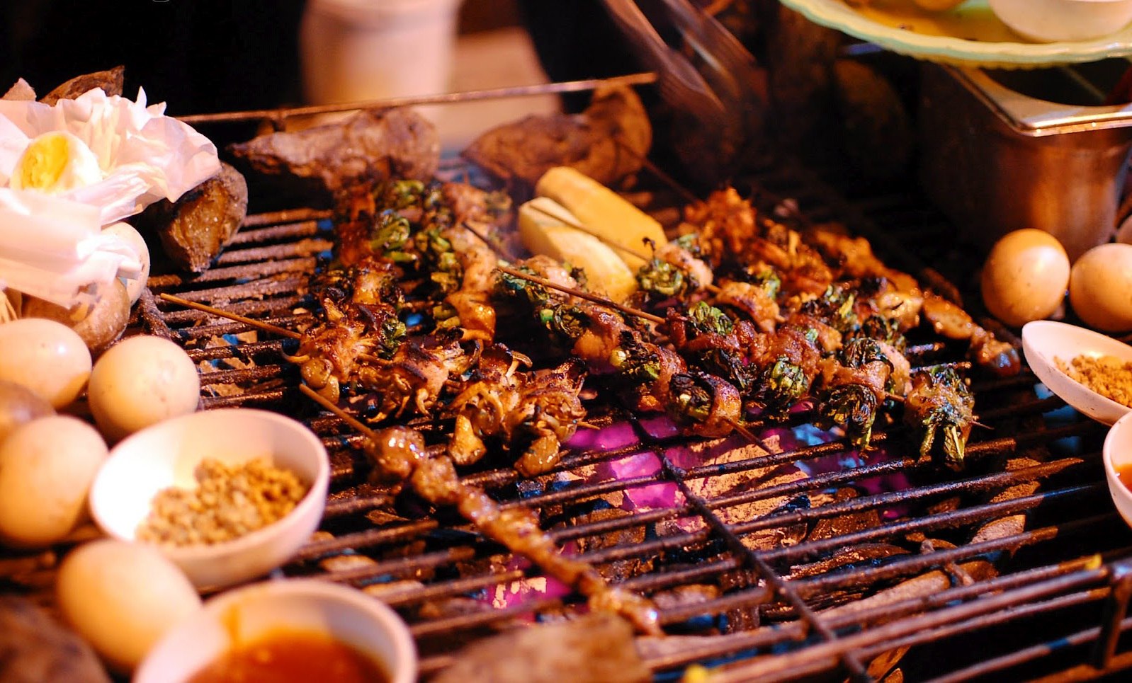 Night street food and grilled dishes in SaPa Vietnam