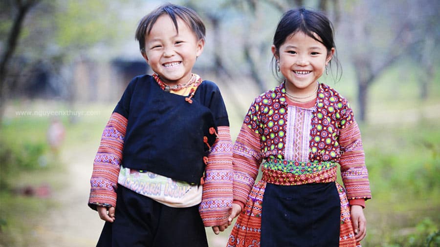 Traditional ethnic village life in SaPa Vietnam