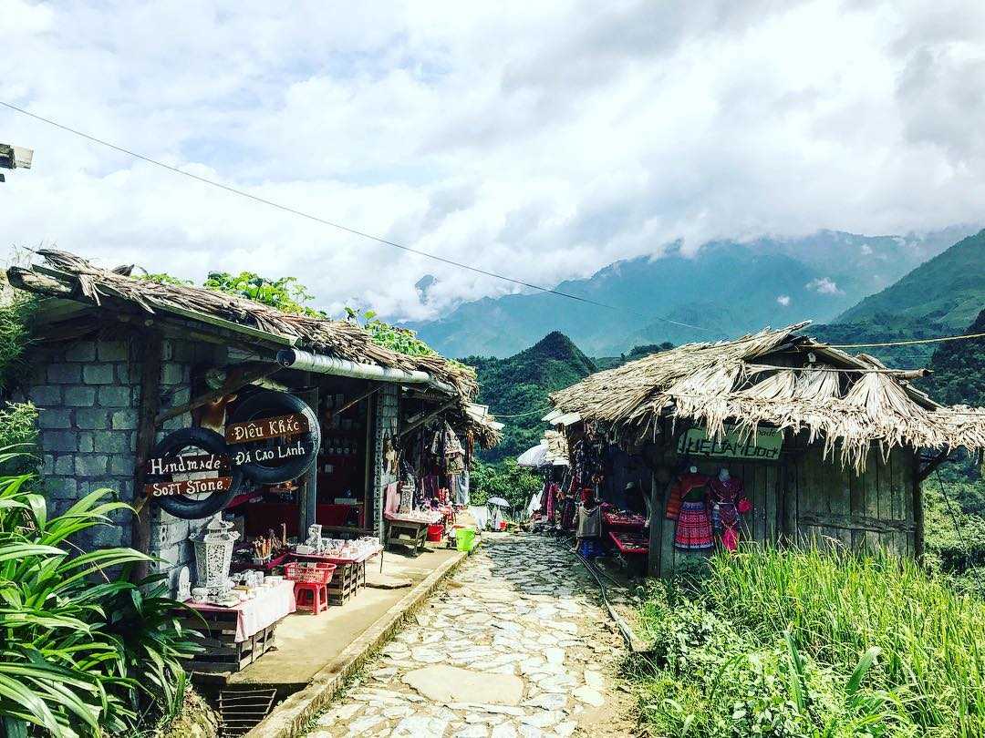 Villagers preparing traditional food in Cat Cat Village Sapa