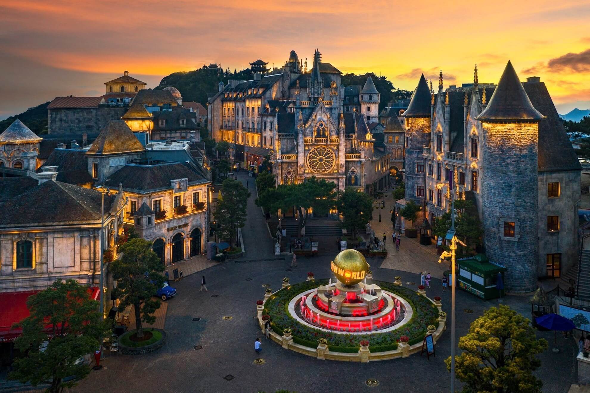 European-style architecture at Ba Na Hills resortEuropean-style architecture at Ba Na Hills resort