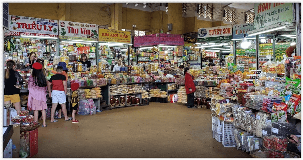 Local market in Vietnam where cash payments are common