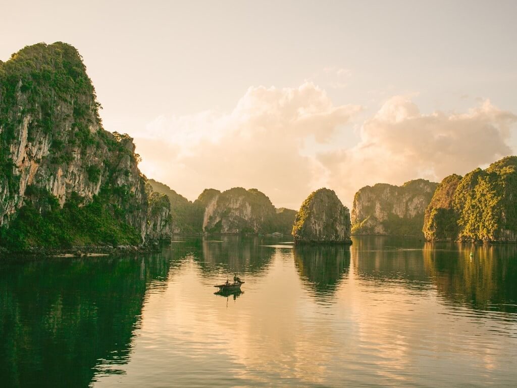 Romantic landscapes across Vietnam including mountains, bays, and cities