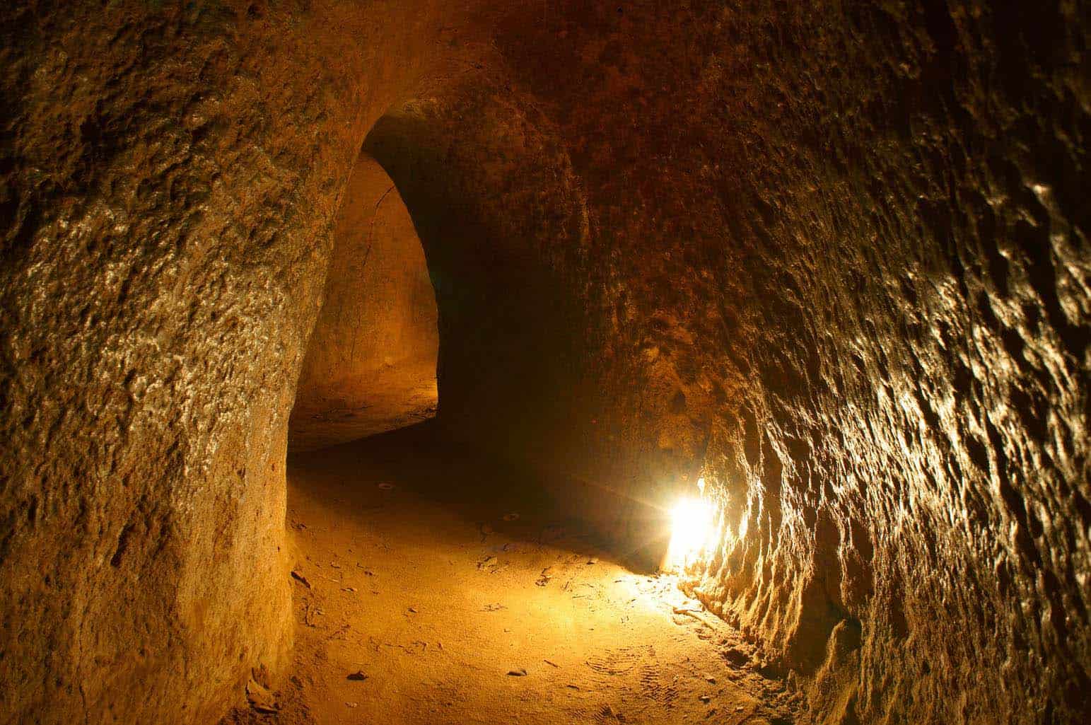 Strategic underground network of the Cu Chi Tunel during the Vietnam War