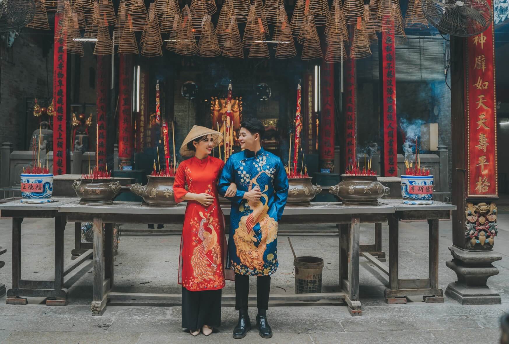 Tourists behaving respectfully at religious sites in Vietnam