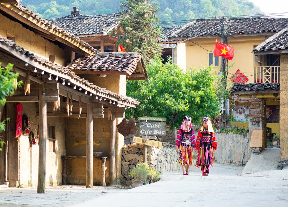 Traditional clay houses in Lo Lo Chai Village near Lung Cu Flag Tower