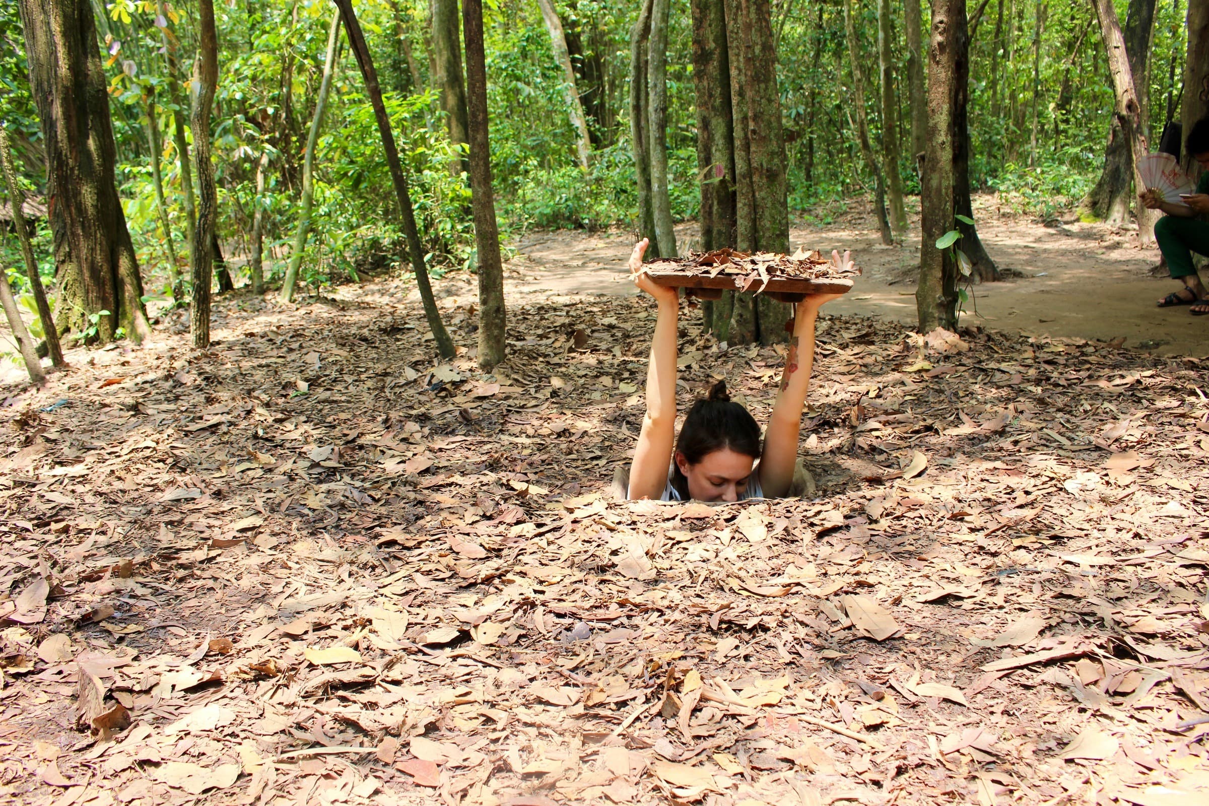 Underground tunnels at Cu Chi historic site