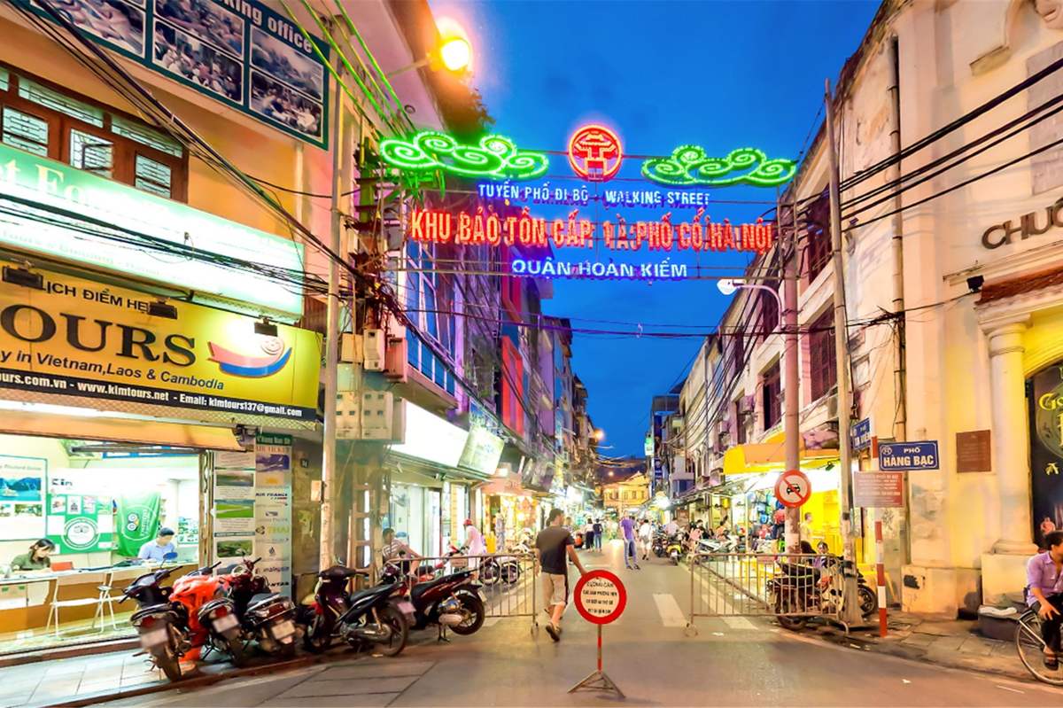 Bustling alley in Hanoi’s historic district