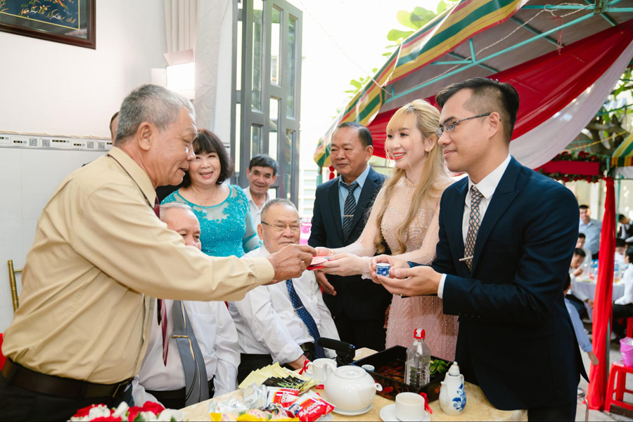 Family members listening respectfully at the table