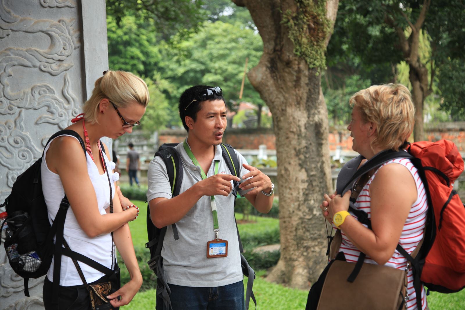 Local guide explaining cultural traditions