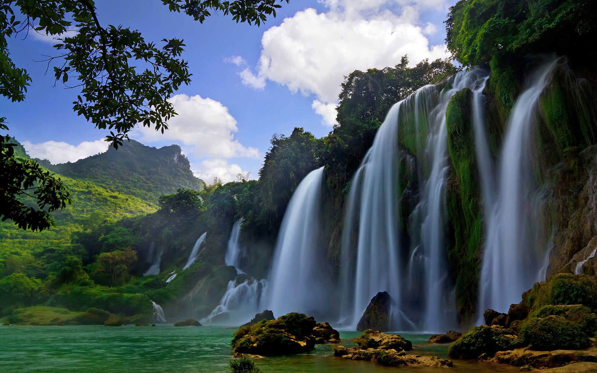 Mountain scenery and waterfalls in Bach Ma National Park near Hue