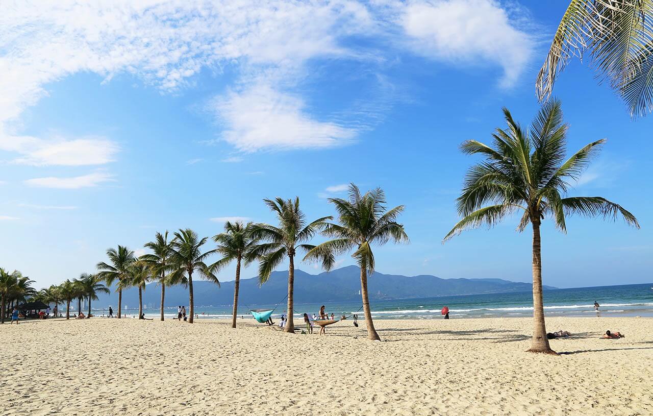 My Khe Beach in Da Nang known for wide sandy shores and gentle waves