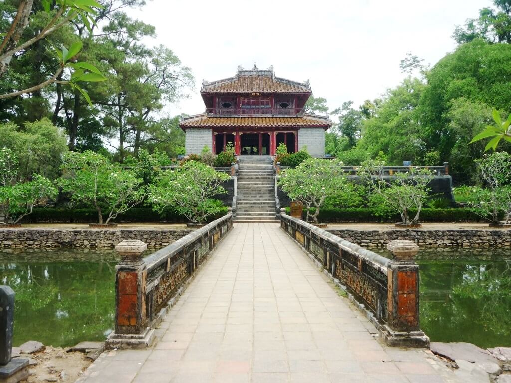 Minh Mang royal tomb surrounded by gardens and lakes