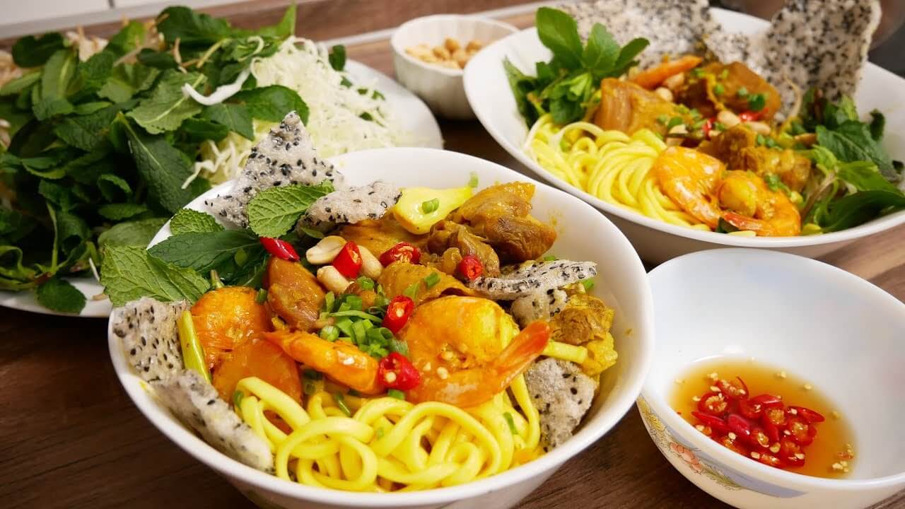 Traditional Vietnamese noodles and local dishes from central Vietnam