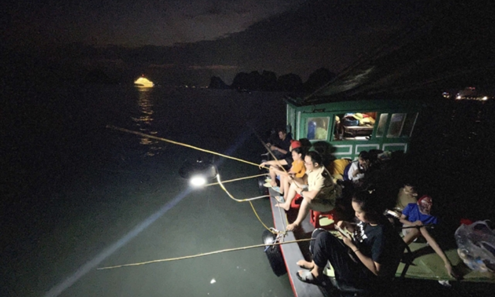 squid fishing in Ha Long Bay 3