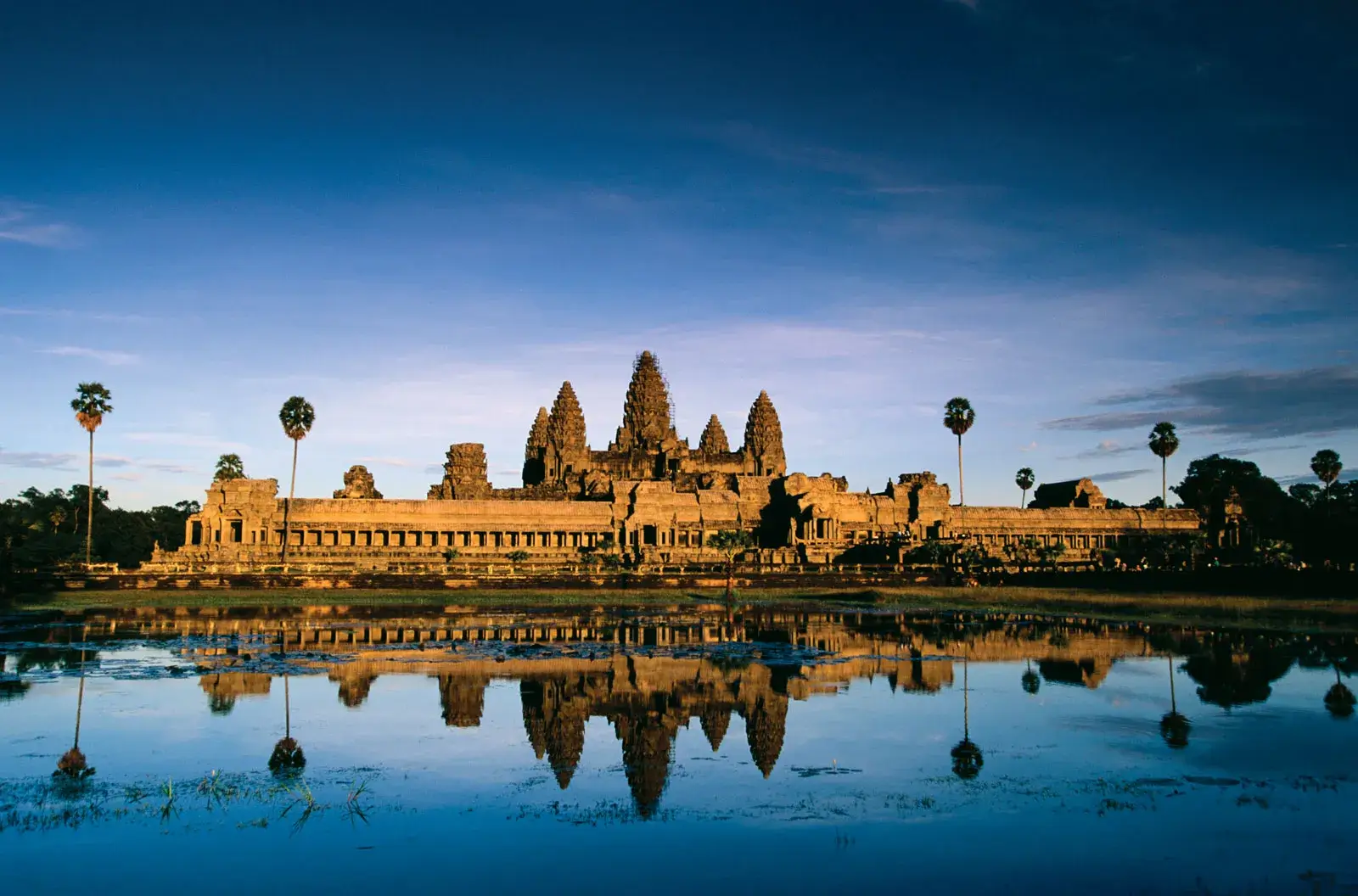 Quiet Angkor temple complex with fewer tourists during low season