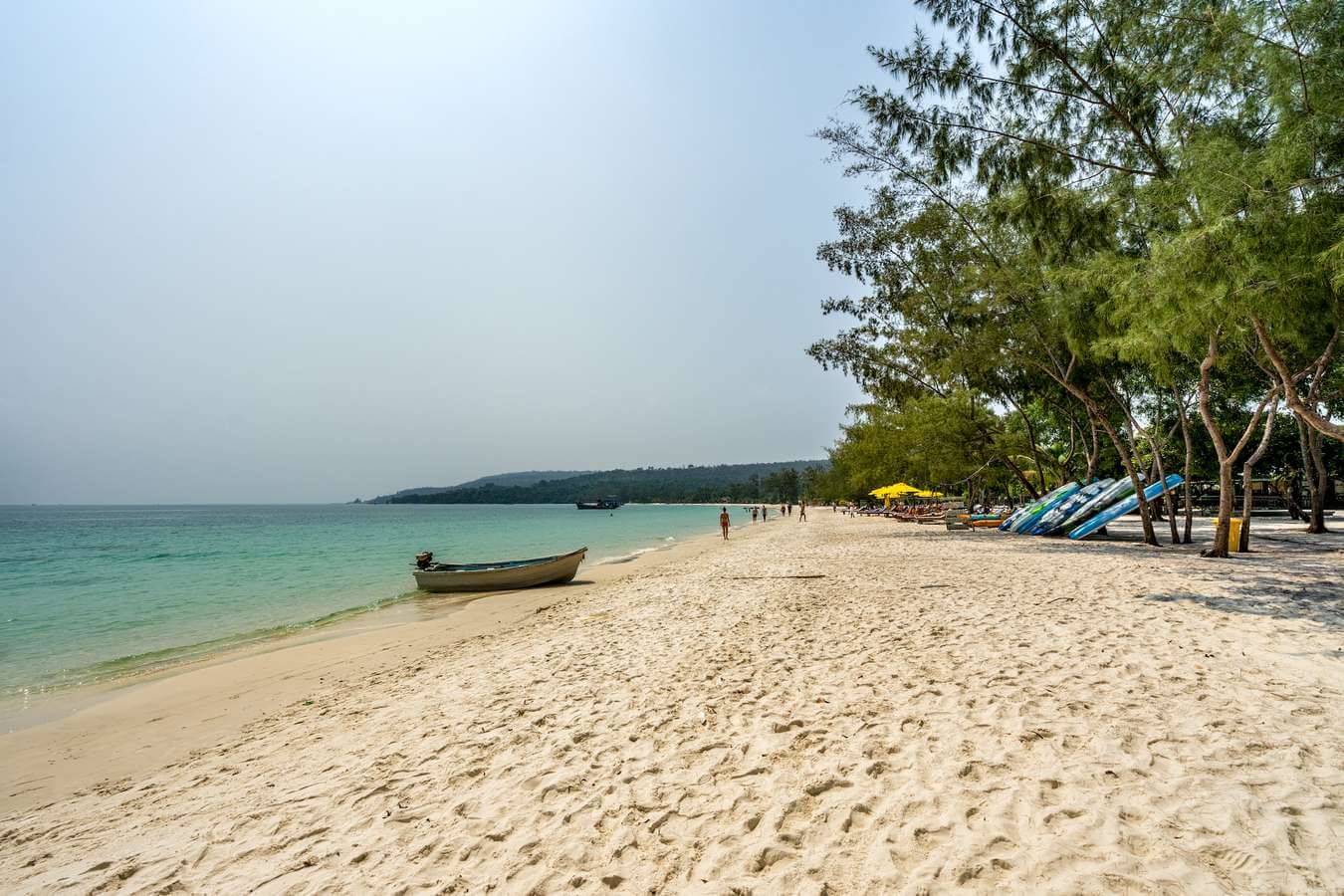 Crystal clear water and white sand beach on Koh Rong island