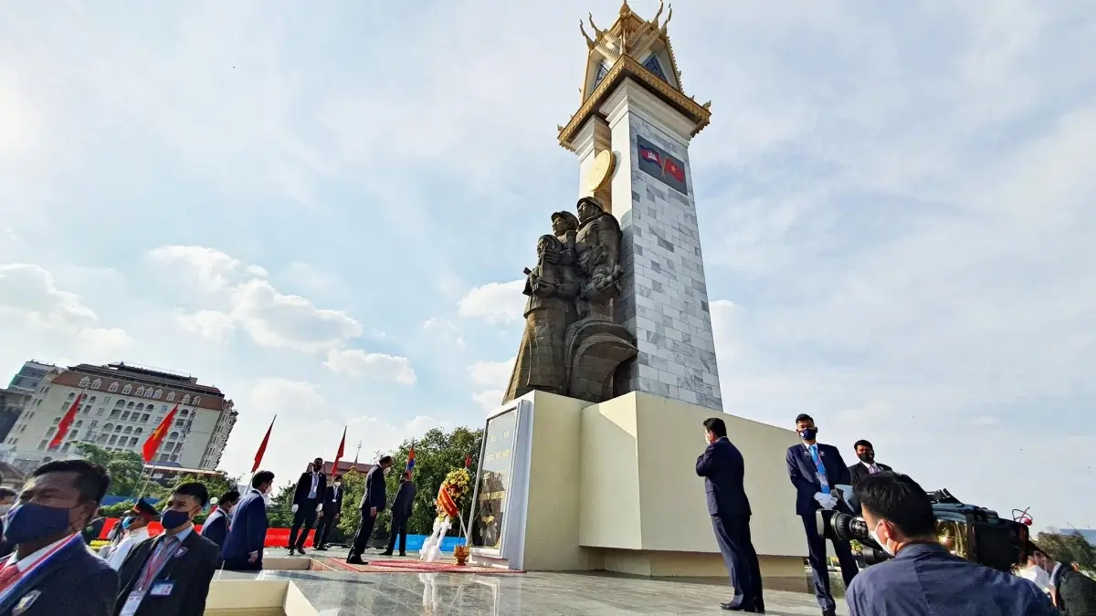 Memorial site at the Killing Fields reflecting Cambodia’s historical tragedy