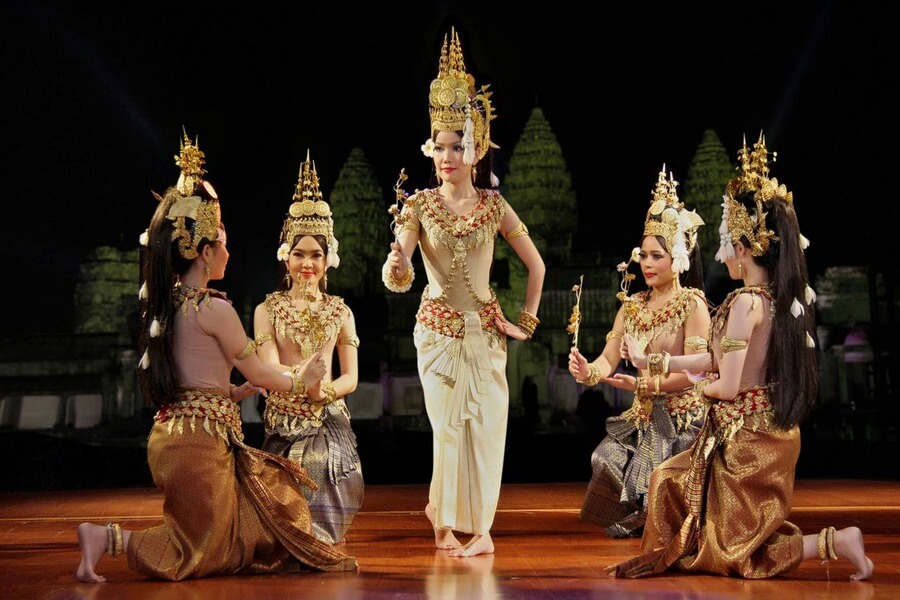 Traditional Apsara dance performance representing Khmer culture